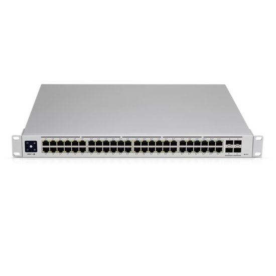 Ubiquiti USW-48-POE 48 Port Gigabit Yönetilebilir Switch - 4x1G SFP Uplink, 32 Port 195W PoE, Rackmount Kasa