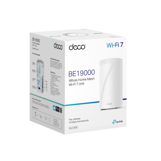 TP-Link Deco BE85-2P BE19000 Wi-Fi 7 Mesh Router - Üç Bant 19000Mbps, 10Gbps Port, 6 GHz, HomeShield, İkili Paket