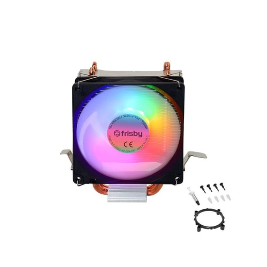 Frisby FCL-F1332C 90mm RGB P2S Kule Tipi İşlemci Soğutucu - 2 Bakır Boru, 2200 RPM, Intel ve AMD Uyumlu