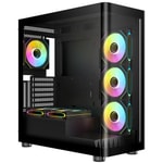 Frisby FC-9570 Vanta 750W 80+ Bronze Mid Tower Oyuncu Kasası - 6xARGB Fan, USB 3.0, ATX, Temperli Cam, Siyah