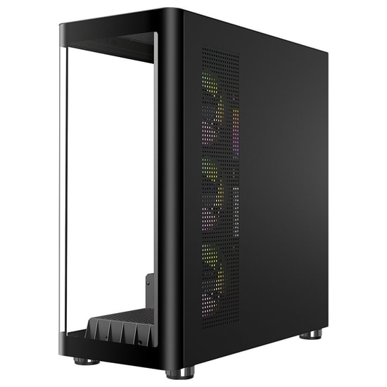 Frisby FC-9570 Vanta 750W 80+ Bronze Mid Tower Oyuncu Kasası - 6xARGB Fan, USB 3.0, ATX, Temperli Cam, Siyah