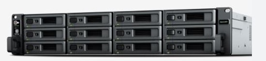 Synology RS2423RPPLUS Rack 12 Yuvalı NAS Depolama Ünitesi - Ryzen V1780B, 8GB ECC, 10GbE, Yedek Güç Kaynağı