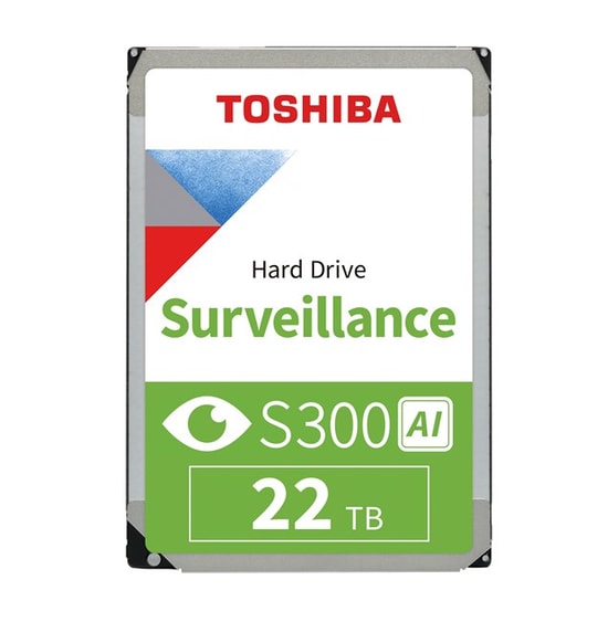 Toshiba S300 AI 22TB Güvenlik Diski (MG11ACA22TE-V) - 3.5" SATA3, 7200RPM, 1024MB Cache, 7/24 Kayıt ve Video Yazılımı