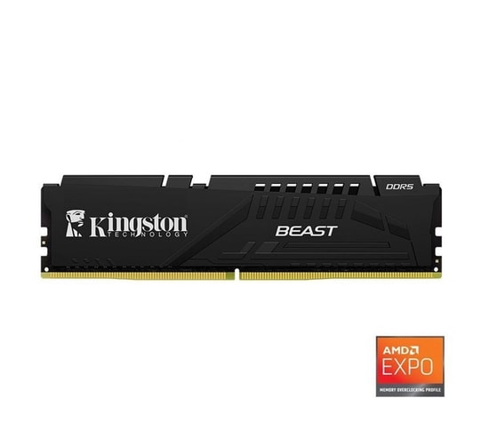 Kingston Fury Beast 32GB (2x16GB) 6000MHz DDR5 RAM (KF560C36BBE2K2/32) - CL36, AMD EXPO, Masaüstü Bellek Kiti