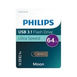 Philips FM64FD165B/00 64GB USB 3.1 Flash Bellek - 150MB/s Okuma, Moon Uzay Grisi Tasarım, Metalik Şık Kasa