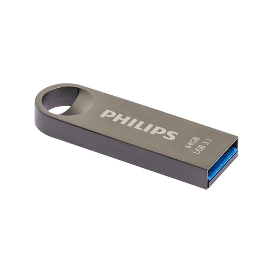 Philips FM64FD165B/00 64GB USB 3.1 Flash Bellek - 150MB/s Okuma, Moon Uzay Grisi Tasarım, Metalik Şık Kasa