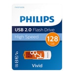 Philips FM12FD05B/00 128GB USB 2.0 Flash Bellek - Vivid Serisi, 25MB/s Okuma, Beyaz Şık Tasarım, 24 Ay Garanti