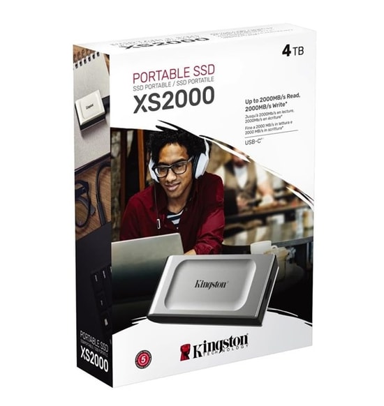 Kingston 4TB XS2000 Taşınabilir SSD (SXS2000/4000GA) - USB 3.2 Gen 2x2, 2000MB/s Hızlı Okuma/Yazma, Cep Boyut Teknik