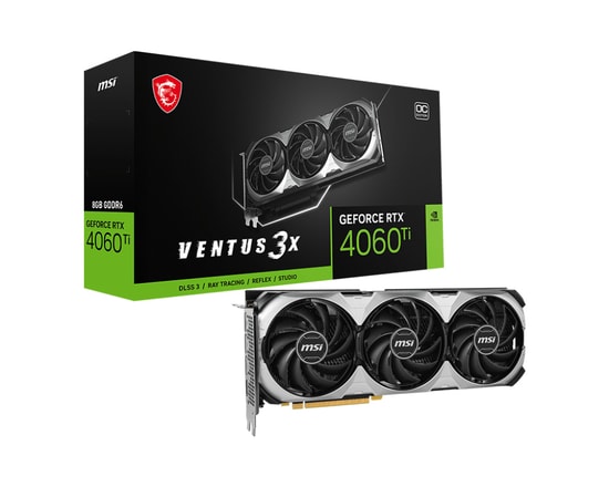 MSI GeForce RTX 4060 Ti Ventus 3X E 8G OC 8GB GDDR6 128 Bit Ekran Kartı - PCIe 4.0, 3xDP, 1xHDMI, DX12, DLSS