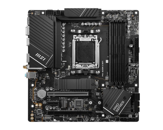 MSI PRO B650M-A WIFI AM5 DDR5 Anakart - 6400MHz(OC), HDMI, DP, M.2, USB 3.2, 2.5G LAN, Wi-Fi 6E, mATX