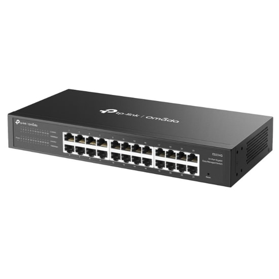 TP-Link Omada ES224G 24 Port Gigabit Easy Yönetilebilir Switch - Rackmount, Metal Kasa Ağ Anahtarı, Fansız Tasarım
