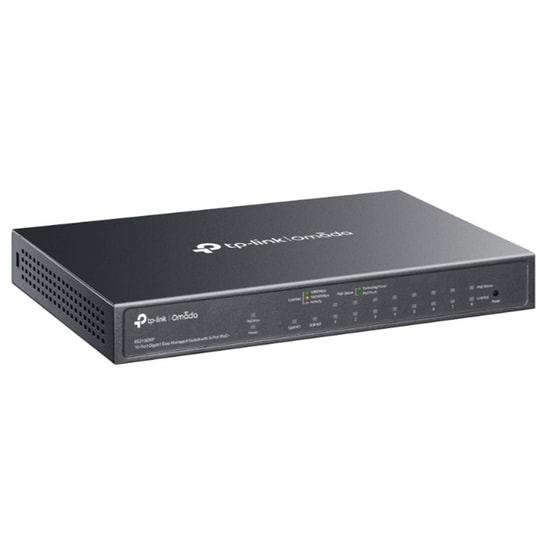 TP-Link Omada ES210GMP 10 Port Gigabit PoE Switch - 8 Port PoE+, 123W, Yönetilebilir, Metal Kasa, Masaüstü