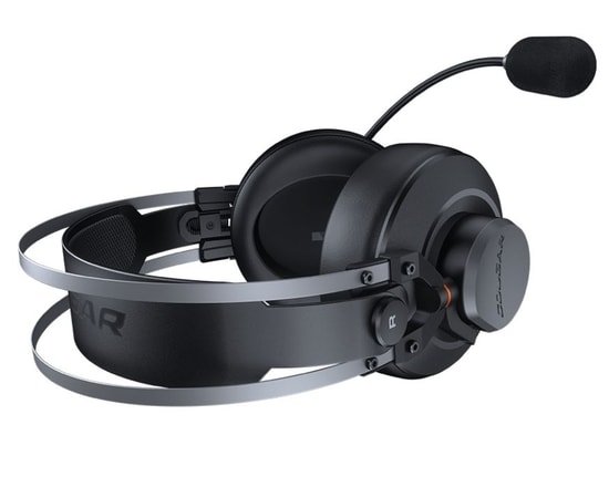 Cougar VM410 Iron Oyuncu Kulaklığı (CGR-P53N-550) - 53mm Sürücü, 32 Ohm, 3.5mm, Ayrılabilir Mikrofon, RGB, Kablolu