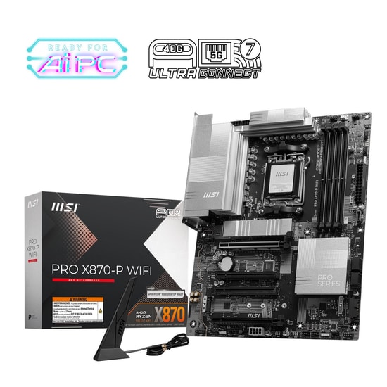 MSI PRO X870-P WIFI AM5 DDR5 Anakart - 8200MHz(OC), 3xM.2, USB4, 5G LAN, WiFi 7, BT 5.4, HDMI 2.1, ATX