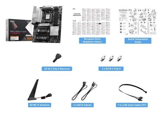 MSI PRO X870-P WIFI AM5 DDR5 Anakart - 8200MHz(OC), 3xM.2, USB4, 5G LAN, WiFi 7, BT 5.4, HDMI 2.1, ATX