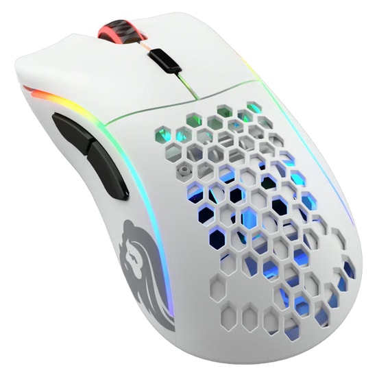 Glorious Model D GLO-MS-DW-MW Beyaz Kablosuz Oyuncu Mouse - 19000 DPI, 6 Tuş, 2m Kablo, Optik Sensör, Mat Beyaz