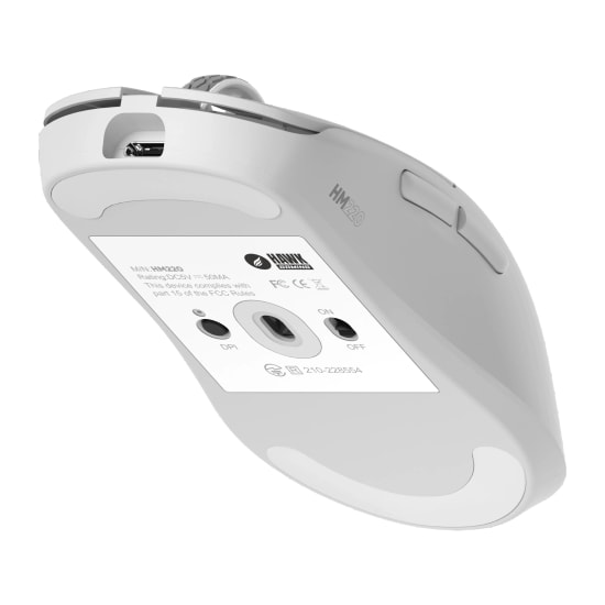 Hawk HM220B Beyaz Tri-Mode Kablosuz Gaming Mouse: 12000 DPI, 1000Hz, BT/2.4 GHz Bağlantı, Profesyonel Oyuncu Mouse