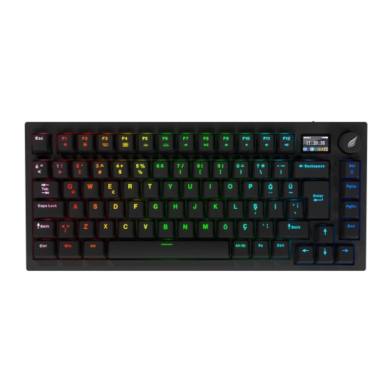 Hawk HK520 Mekanik Prelubed Switch RGB Tri-Mode Kablosuz Oyuncu Klavyesi - Bluetooth/2.4GHz/Kablolu Bağlantı