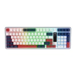 Hawk HK257RB Kırmızı Mavi Q Türkçe RGB Kablosuz Gaming Klavye - Bluetooth, LCD Ekran, 19 Anti-Ghosting, Şarjlı