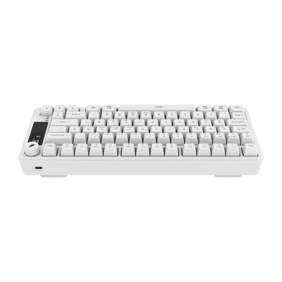 Hawk HK255W Beyaz Q Türkçe RGB Kablosuz Gaming Klavye - Bluetooth, LCD Ekran, 19 Anti-Ghosting, Şarj Edilebilir Pil