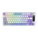 Hawk HK255BP Mavi Mor Q Türkçe RGB Kablosuz Gaming Klavye - Bluetooth, LCD Ekran, 19 Anti-Ghosting, Multimedya Tuşlu