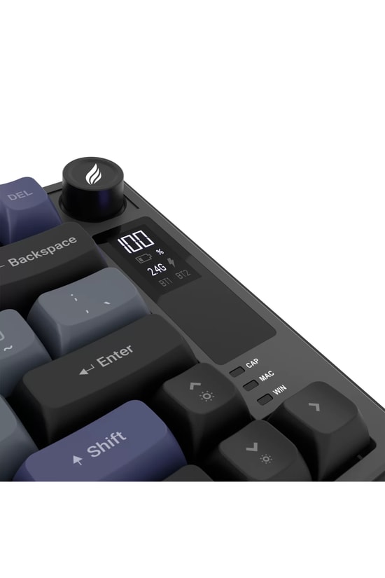 Hawk HK255GP Gri Pembe Q Türkçe RGB Kablosuz Gaming Klavye - Bluetooth, LCD Ekran, 19 Anti-Ghosting, Multimedya Tuşlu