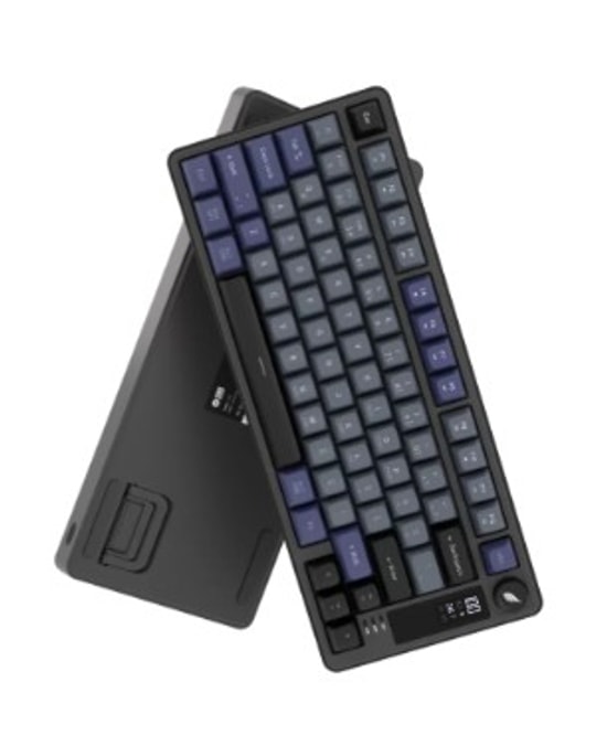 Hawk HK255GP Gri Pembe Q Türkçe RGB Kablosuz Gaming Klavye - Bluetooth, LCD Ekran, 19 Anti-Ghosting, Multimedya Tuşlu