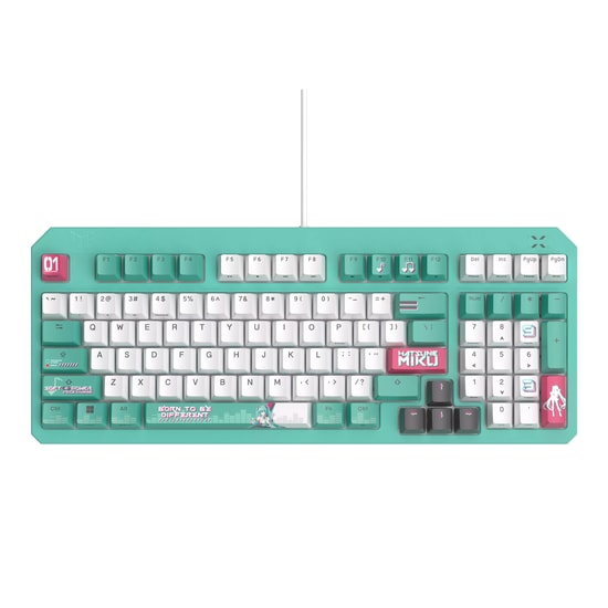 Asus TUF Gaming K3 Gen II Miku RGB Mekanik Oyuncu Klavyesi - Red Switch, Türkçe Q, PBT Tuşlar, IP57, Kablolu