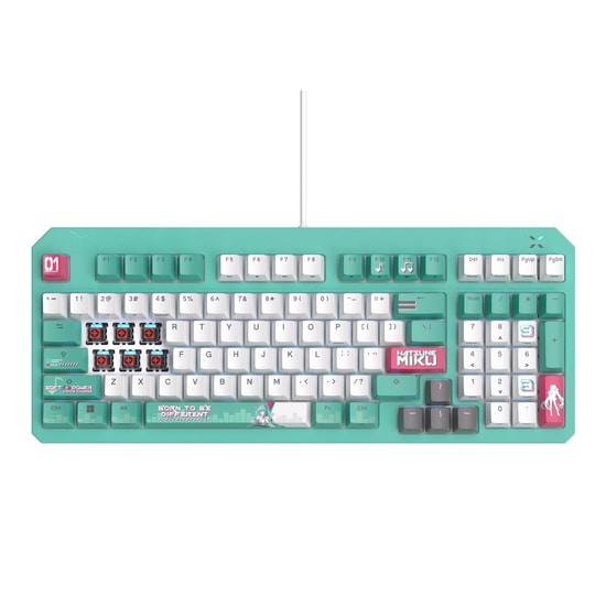 Asus TUF Gaming K3 Gen II Miku RGB Mekanik Oyuncu Klavyesi - Red Switch, Türkçe Q, PBT Tuşlar, IP57, Kablolu