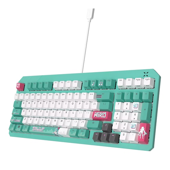 Asus TUF Gaming K3 Gen II Miku RGB Mekanik Oyuncu Klavyesi - Red Switch, Türkçe Q, PBT Tuşlar, IP57, Kablolu