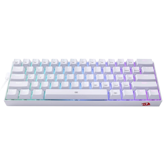 Redragon K630W-RGB Dragonborn Beyaz Mekanik Oyuncu Klavyesi - Blue Switch, %60 TKL, Type-C, Türkçe Q (1.8m Kablolu)