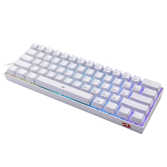 Redragon K630W-RGB Dragonborn Beyaz Mekanik Oyuncu Klavyesi - Blue Switch, %60 TKL, Type-C, Türkçe Q (1.8m Kablolu)
