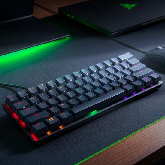 RAZER RZ03-03390200-R3M1 Huntsman Mini Red Switch Klavye - 60 Optik Oyuncu Klavyesi, Mekanik Anahtar, RGB