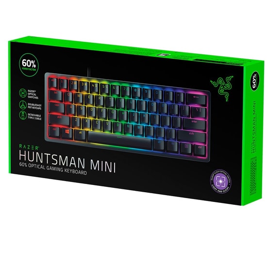 RAZER RZ03-03390200-R3M1 Huntsman Mini Red Switch Klavye - 60 Optik Oyuncu Klavyesi, Mekanik Anahtar, RGB
