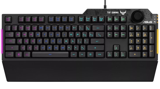 Asus TUF Gaming K1 RGB Kablolu Oyuncu Klavyesi - Mekanik Hisli, Türkçe Q Düzen, Bilek Destekli, Suya Dayanıklı