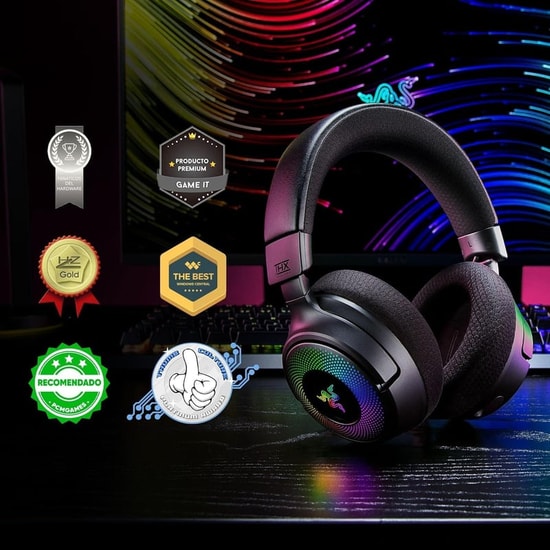 Razer Kraken V4 RZ04-05170100-R3M1 Oyuncu Kulaklığı - Kablosuz, 40mm Sürücü, BT 5.3, 9 Bölge RGB Aydınlatma