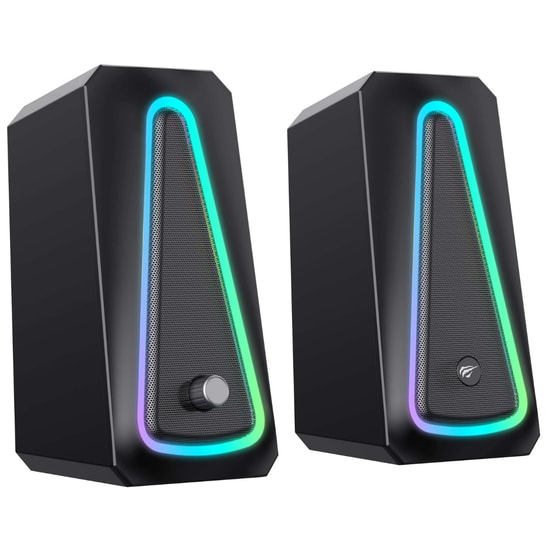 Havit Gamenote SK208 Pro RGB 2.0 Stereo Gaming PC Hoparlör - 10W RMS, USB Kablolu, 135Hz-3kHz, Siyah Tasarım