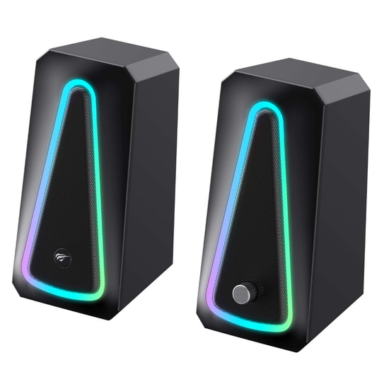 Havit Gamenote SK208 Pro RGB 2.0 Stereo Gaming PC Hoparlör - 10W RMS, USB Kablolu, 135Hz-3kHz, Siyah Tasarım