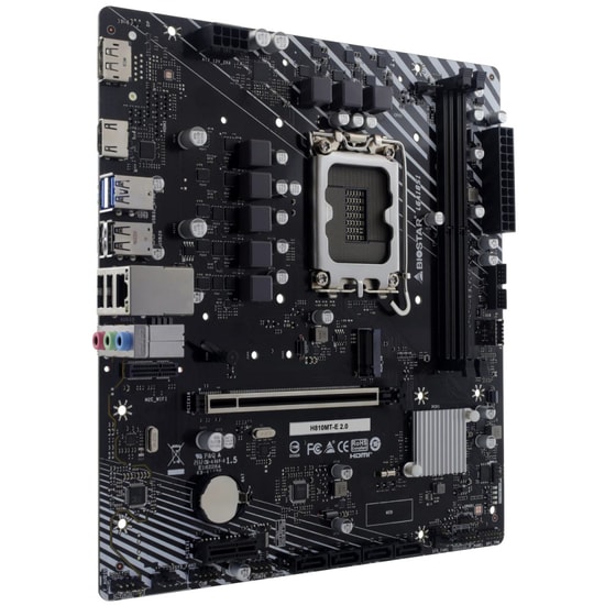 Biostar H810MT-E 2.0 LGA1851 DDR5 Anakart - 6400MHz (OC), M.2, HDMI, DP, 128GB RAM, Gigabit LAN, Micro ATX
