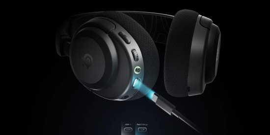 SteelSeries Arctis Nova 3P Siyah Kablosuz Oyuncu Kulaklığı (61686) - 40 Saat Pil, Bluetooth, Quick-Switch, USB-C
