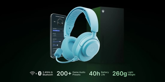 SteelSeries Arctis Nova 3X Aqua Kablosuz Oyuncu Kulaklığı (SSH61691) - 40 Saat Pil, Bluetooth, USB-C, Xbox/PC