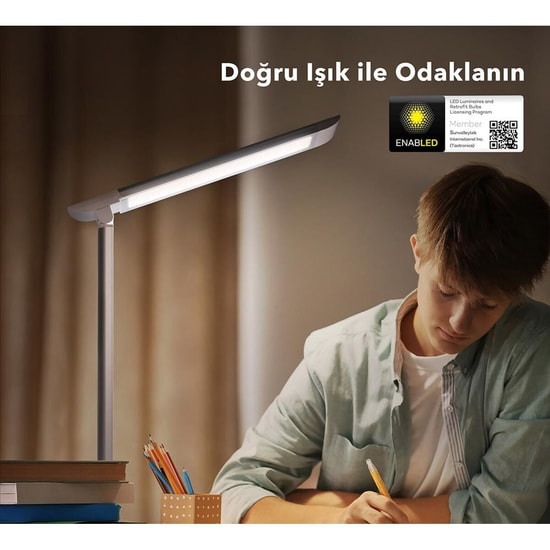 TaoTronics TT-DL13 LED Masa Lambası - USB Şarj Portu, 5 Renk Modu, 7 Parlaklık Seviyesi, 12W, 410 Lümen, Beyaz