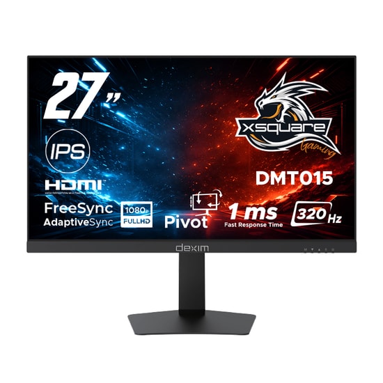 Dexim DMT015 27" 320Hz 1ms 2K QHD Fast IPS Gaming Monitör - HDR, FreeSync, Low Blue Light, Pivot, HDMI, DP, VESA