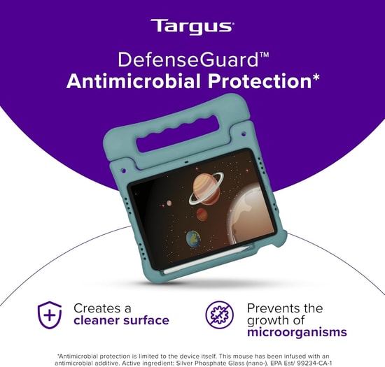 Targus Kid's iPad Air 11(M2)/10.9-Pro 11 Cam Göbeği Kılıf (TARTHD96405GL) - Antimikrobiyal, Darbe Korumalı, Standlı