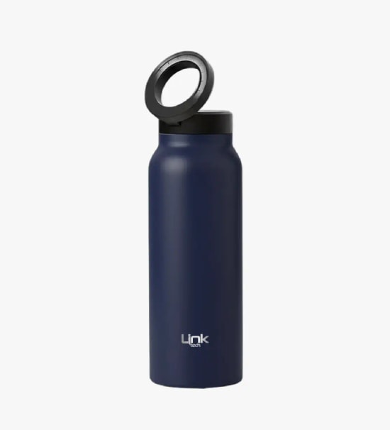 LinkTech BL10 MagPro Telefon Tutuculu Koyu Mavi Çelik Termos - 710ml, 24 Saat Soğuk, 12 Saat Sıcak, Çift Paslanmaz Çelik