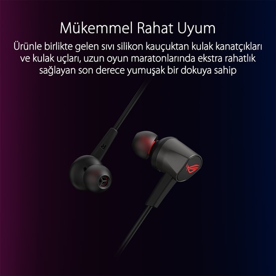Asus ROG Cetra II Core Siyah Kablolu Kulak İçi Oyuncu Kulaklığı - 9.4mm Sürücü, 3.5mm Jak, Mobil ve PC Uyumlu