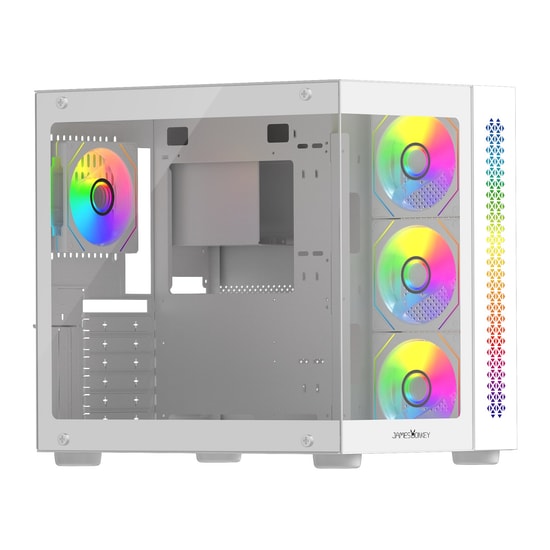 James Donkey JD-STARK-S800-750W-WHITE Gaming Kasa - 750W 80+ Bronze, 4x ARGB Fan, Temperli Cam, ATX, Beyaz Kasa