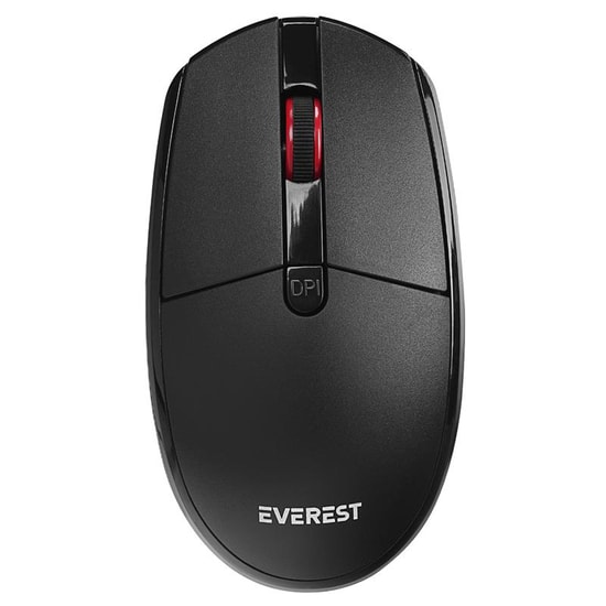 Everest SMW-86 Siyah Kablosuz Optik Mouse - 1600 DPI, 2.4 GHz USB Alıcı, 4 Tuşlu, Sağ-Sol Uyumlu Ergonomik Tasarım