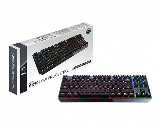 MSI Vigor GK50 Low Profile TKL TR Mekanik Oyuncu Klavyesi - Kailh Switch, RGB, Türkçe Q, Kompakt Tasarım
