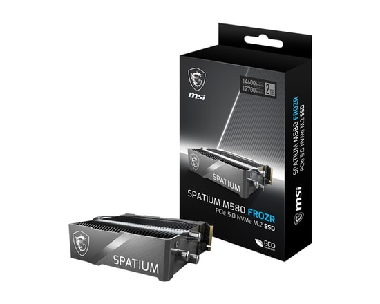 MSI Spatium M580 FROZR 2TB PCIe 5.0 NVMe M.2 SSD (M580-2TB-14600MB-FROZR) - 14600MB Okuma 12700MB Yazma Hızı